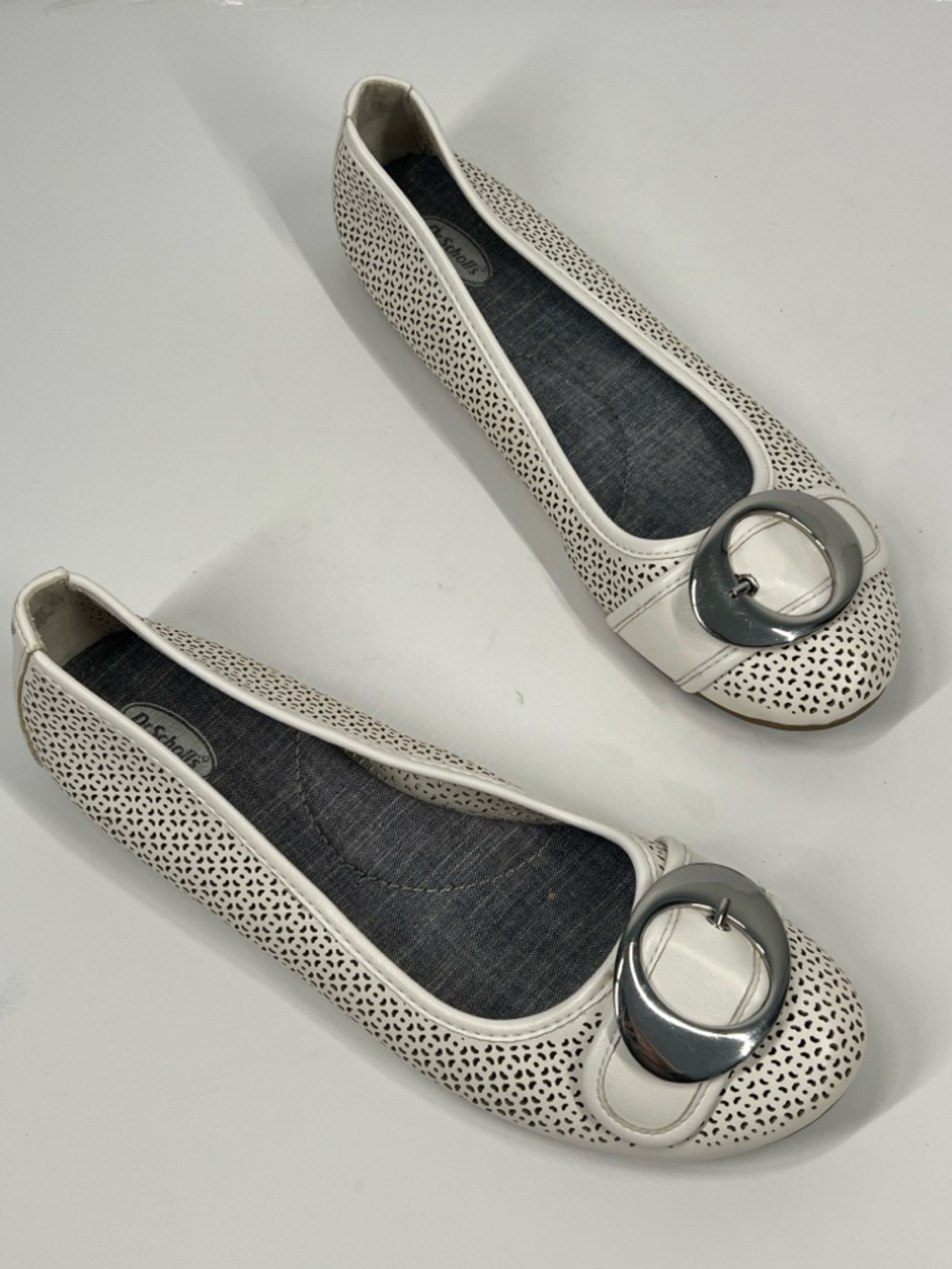 Dr. Scholl’s Slip On White Ballerina Slip On Comfort Shoe Size 8.5